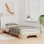 vidaXL Cadre de lit surélevé avec stockage Marron bois