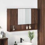 vidaXL Armoire Miroir de Salle de Bain Chêne marron 80 x 17 x 55 cm