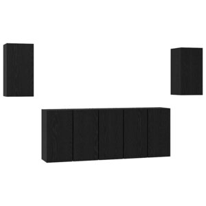 vidaXL Ensemble meuble TV 7 Pièces Chêne noir 30 5 x 30 x 60 cm