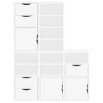 vidaXL Armoires latérales 5 Pièces ODDA blanc 40x24x79 cm bois massif pin