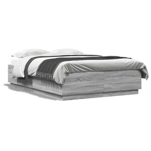 vidaXL Cadre de lit sans matelas sonoma gris 140x200 cm