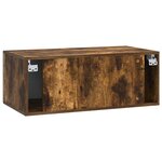 vidaXL Meuble TV mural 59 5 x 31 cm Chêne fumé Bois d'ingénierie