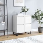 vidaXL Buffet Blanc brillant 60x35x70 cm Bois d'ingénierie
