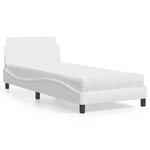 vidaXL Lit avec matelas blanc 80x200 cm similicuir