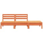 vidaXL Canapé de jardin 3 places cire marron bois de pin massif