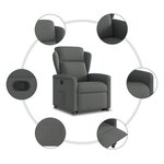 vidaXL Fauteuil inclinable Gris foncé Tissu