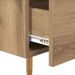 vidaXL Table de chevet avec tiroir 2 Pièces Marron 40 x 35 x 47.5 cm