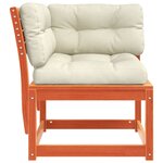 vidaXL Canapé d'angle de jardin coussins cire marron bois pin massif