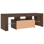 vidaXL Meuble TV avec lumières LED chêne marron 120x35x40 cm