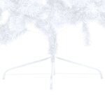 vidaXL Sapin de Noël artificiel pré-éclairé moitié/support blanc 210cm