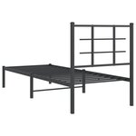vidaXL Cadre de lit métal sans matelas avec tête de lit noir 75x190 cm