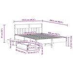 vidaXL Cadre de lit sans matelas blanc 120x200 cm bois de pin massif