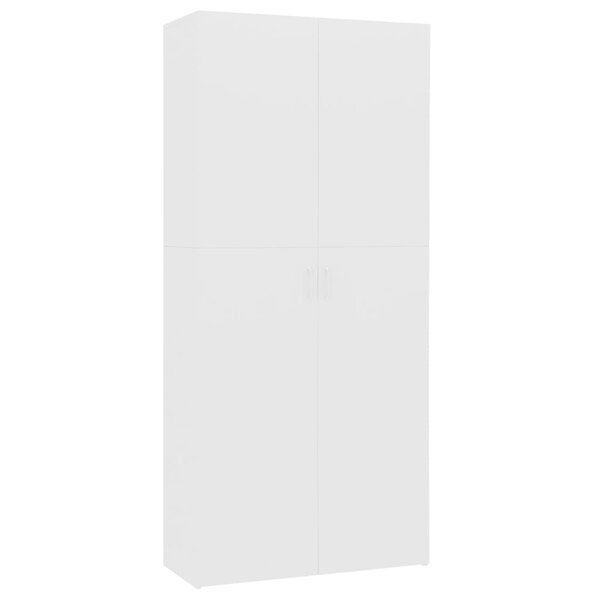 vidaXL Armoire à chaussures Blanc 80 x 35 5 x 180 cm Bois d'ingénierie