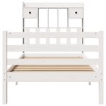 vidaXL Lit bibliothèque sans matelas blanc 75x190cm bois de pin massif