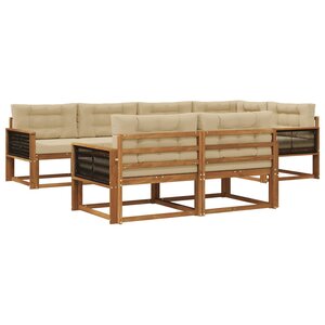vidaXL Ensemble de canapés d'extérieur 8 pc Naturel et Beige