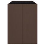 vidaXL Table de bar et dessus en verre marron 185x80x110 cm poly rotin