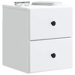vidaXL Cabinet de chevet mural avec tiroir Blanc 34 5 x 33 x 40 cm