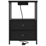 vidaXL Table de nuit avec station de chargement 2 Pièces Chêne noir