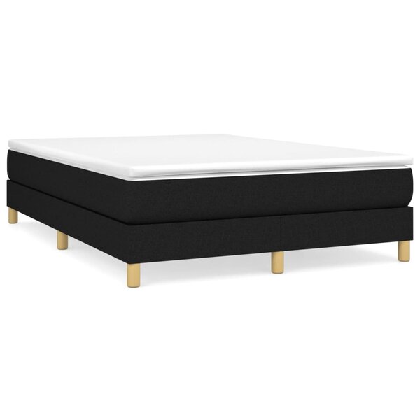 vidaXL Sommier à lattes de lit avec matelas Noir 140x190 cm Tissu