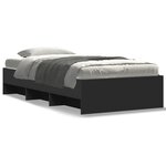 vidaXL Cadre de lit sans matelas noir 75x190 cm bois ingénierie