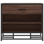 vidaXL Banc à chaussures chêne marron bois d'ingénierie et métal