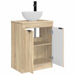 vidaXL Meuble de salle de bain avec évier Chêne Sonoma 54 x 35 x 83 cm
