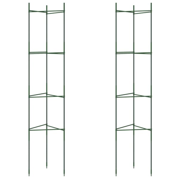 vidaXL Cage à tomates 2 Pièces 154 cm acier et PP