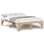 vidaXL Cadre de lit surélevé avec stockage Marron Bois massif en pin