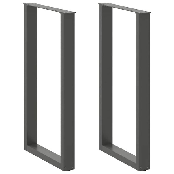 vidaXL Pieds de table de bar en U 2 pièces Anthracite 60 x (100-101) cm Acier