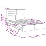 vidaXL Lit de Rangement Chêne fumé 140 x 200 cm Bois d'ingénierie