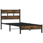 vidaXL Cadre de lit sans matelas avec tête de lit chêne fumé 100x200cm