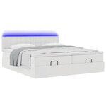 VidaXL Cadre de lit ottoman avec matelas blanc 180x200 cm similicuir