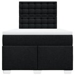 vidaXL Sommier à lattes de lit avec matelas noir 120x190 cm tissu