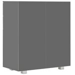 vidaXL Buffet Gris brillant 71x35x80 cm Bois d'ingénierie