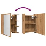 vidaXL Armoire à miroir salle de bain chêne artisanal 62 5x20 5x64 cm
