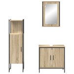 vidaXL Ensemble de mobilier de salle de bain avec étagère 3 Pièces Marron