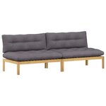 vidaXL Unité de canapé du milieu Acacia Clair et Gris Foncé