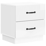 vidaXL Cabinet de chevet Blanc brillant 43 x 34 5 x 44 5 cm