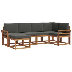 vidaXL Ensemble de canapés d'extérieur 6 pc Naturel et Anthracite
