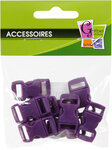 Fermoirs clips plastique (idéal Créacord) 3 x 1 5cm Violet x10