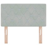 vidaXL Tête de Lit LED Argyle Gris clair 80 cm Velours