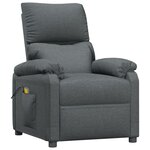vidaXL Fauteuil de massage Gris foncé Tissu