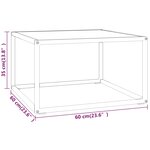 Vidaxl table basse noir avec verre marbre blanc 60x60x35 cm