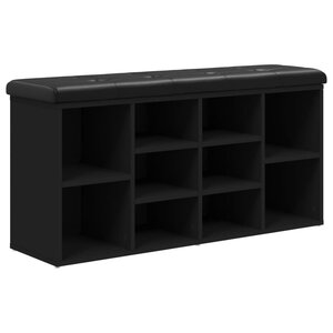 vidaXL Banc à chaussures noir 102x32x50 cm bois d'ingénierie