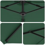 vidaXL Parasol cantilever de jardin Vert 372 x 198 x 243 cm