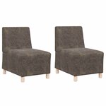 vidaXL Fauteuil 2 Pièces Gris foncé 55 x 74 x 82 cm Cuir suédé faux