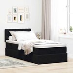 vidaXL Lit ottoman avec matelas et LED noir 80x200cm velours