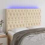 vidaXL Tête de lit à LED Crème 144x7x118/128 cm Tissu