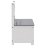 vidaXL Banc de rangement pour enfants Blanc et gris 60x30x55 cm MDF