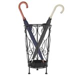 vidaXL Porte-parapluie Style vintage Métal 26 x 46 cm Noir